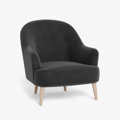 Heal's Heal's Elgin Chair Smart Luxe Velvet Nickel Stained Feet - Heal's UK Furniture