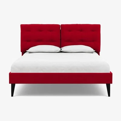 Heal's Heal's Mistral King Bed Melton Wool Red Oxide Black Feet - Heal's UK Bedroom Furniture