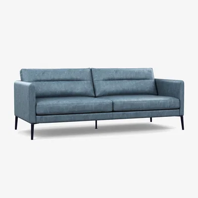 Heal's Heal's Altamura 3 Seater Sofa Old England Leather Grey Black Feet - Heal's UK Furniture