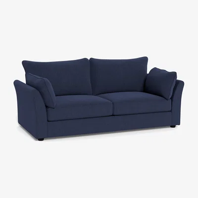 Heal's Heal's Tailor 4 Seater Sofa Smart Linen Mix Navy Black Feet - Heal's UK Furniture