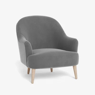 Heal's Heal's Elgin Chair Smart Velvet Mercury Black Feet - Heal's UK Furniture