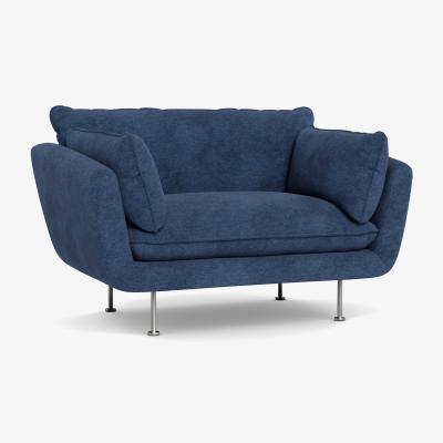 Heal's Heal's Allora Loveseat Broad Weave Lagoon Stainless Steel Feet - Heal's UK Furniture