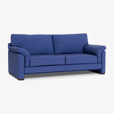 Heal's Heal's Paris II 3 Seater Sofa Brushed Cotton Cobalt Walnut Feet - Heal's UK Furniture