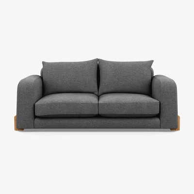 Heal's Heal's Nuvola 2 Seater Sofa Tejo Recycled Noir Natural Oak Feet - Heal's UK Furniture