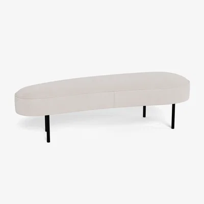 Heal's Heal's Isola Large Ottoman Siena Cotton Natural Black Feet - Heal's UK Furniture