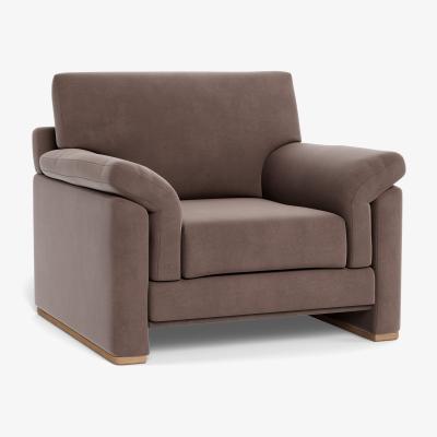 Heal's Heal's Paris II Armchair Smart Velvet Mouse Walnut Feet - Heal's UK Furniture