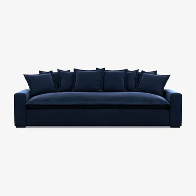 Heal's Heal's Brompton 5 Seater Sofa Smart Velvet Dusk Black Feet - Heal's UK Furniture
