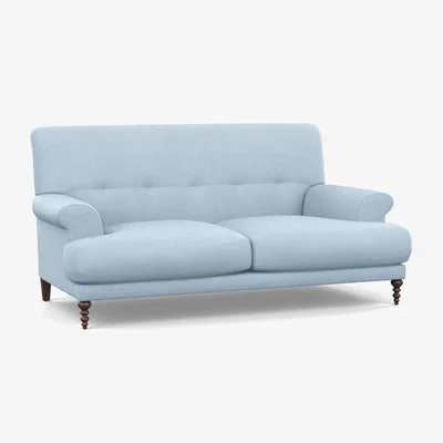 Heal's Scp Oscar 2 Seater Formal Sofa Capelo LinenCotton Sea Shanty Walnut Feet - Heal's UK Furniture