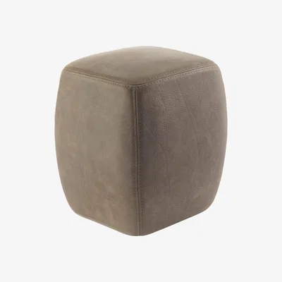 Heal's Riva 1920 Betty Pouf Taupe Leather - Heal's UK Furniture