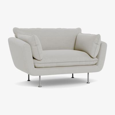 Heal's Heal's Allora Loveseat Capelo LinenCotton Sea Salt Stainless Steel Feet - Heal's UK Furniture