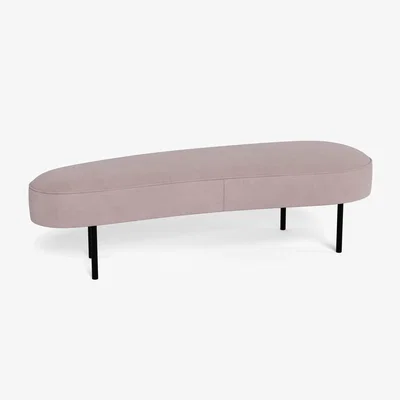 Heal's Heal's Isola Large Ottoman Siena Cotton Dusky Pink Black Feet - Heal's UK Furniture