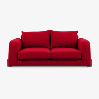 Heal's Heal's Nuvola 2 Seater Sofa Melton Wool Red Oxide Walnut Stained Oak Feet - Heal's UK Furniture