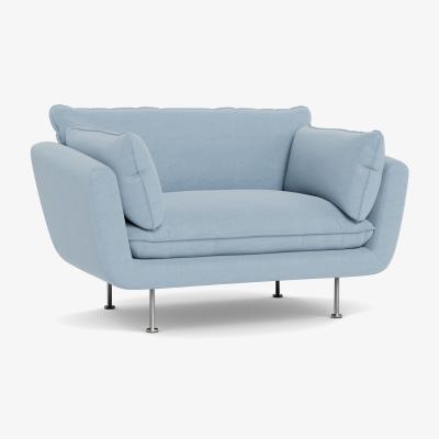 Heal's Heal's Allora Loveseat Capelo LinenCotton Sea Shanty Brass Feet - Heal's UK Furniture