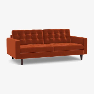 Heal's Heal's Hepburn 3 Seater Nobilis Velvet Rust Wenge Feet - Heal's UK Furniture