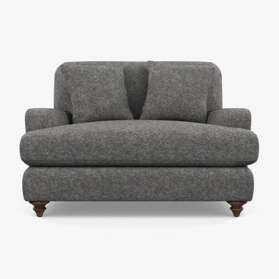 Heal's Heal's Hampstead Loveseat Melton Wool Shale Chestnut Stain - Heal's UK Bedroom Furniture