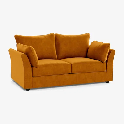 Heal's Heal's Tailor 3 Seater Sofa Smart Luxe Velvet Cognac Black Feet - Heal's UK Furniture