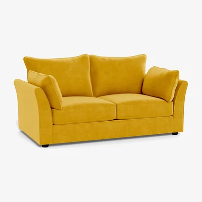 Heal's Heal's Tailor 3 Seater Sofa Smart Luxe Velvet Canary Natural Beech Feet - Heal's UK Furniture