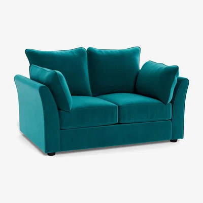 Heal's Heal's Tailor 2 Seater Sofa Smart Velvet Petrol Black Feet - Heal's UK Furniture