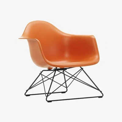 Heal's Vitra Eames LAR Chair Rusty Orange Basic Dark Powder Coated Wire Base With Cross Struts - Heal's UK Furniture