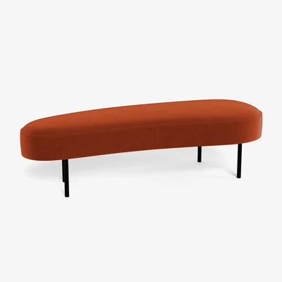 Heal's Heal's Isola Large Ottoman Nobilis Velvet Rust Black Feet - Heal's UK Furniture