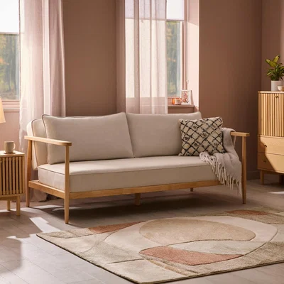 Homebase Sova Boucle & Oak Click Clack Sofa Bed