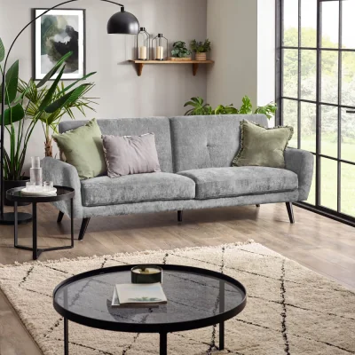 Happy Beds Monza - Split Back Design Sofa Bed - Dove Grey - Fabric