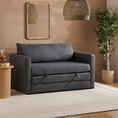 Happy Beds Eli - Fold-Out Sofa Bed - Grey - Fabric