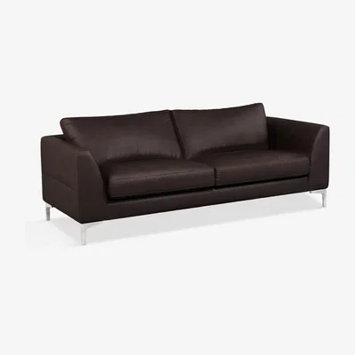 John Lewis John Lewis & Partners Belgrave Grand 4 Seater Leather Sofa, Metal Leg