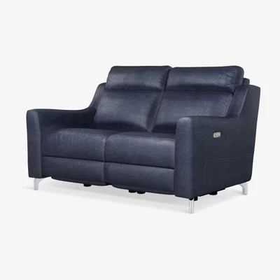 John Lewis John Lewis & Partners Elevate Medium 2 Seater Power Recliner Leather Sofa, Metal Leg