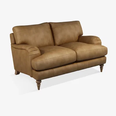 John Lewis John Lewis & Partners Otley Small 2 Seater Leather Sofa, Dark Leg