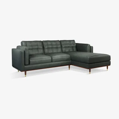 John Lewis John Lewis & Partners + Swoon Lyon RHF Chaise End Leather Sofa