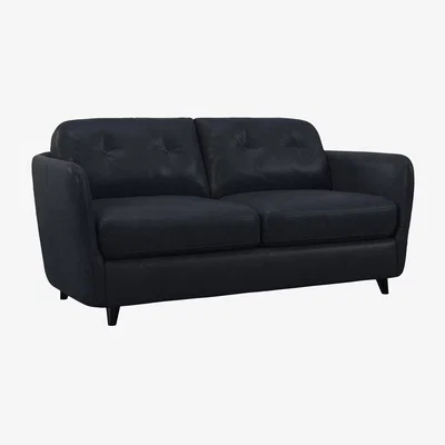 John Lewis John Lewis Arlo Medium 2 Seater Leather Sofa Bed, Dark Leg