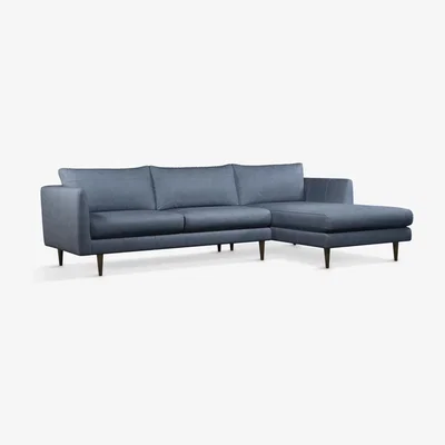 John Lewis John Lewis & Partners + Swoon Latimer Large 3 Seater Chaise End Leather Sofa
