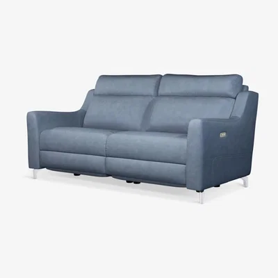 John Lewis John Lewis & Partners Elevate Large 2 Seater Power Recliner Leather Sofa, Metal Leg