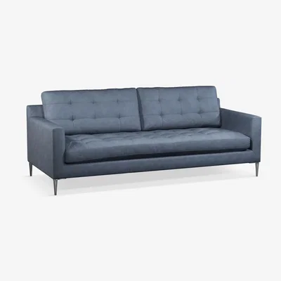 John Lewis John Lewis & Partners Draper Large 3 Seater Leather Sofa, Metal Leg