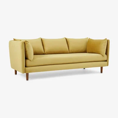 John Lewis west elm Winnie Large 3 Seater Sofa, Wasabi