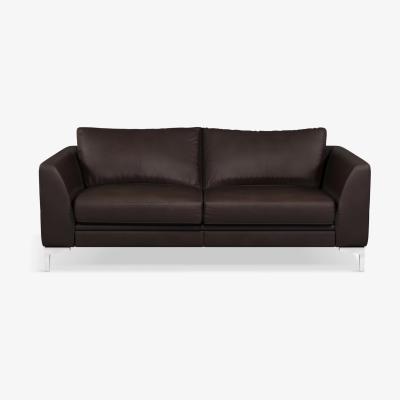 John Lewis John Lewis & Partners Belgrave Motion Large 3 Seater Leather Sofa with Footrest Mechanism, Metal Leg
