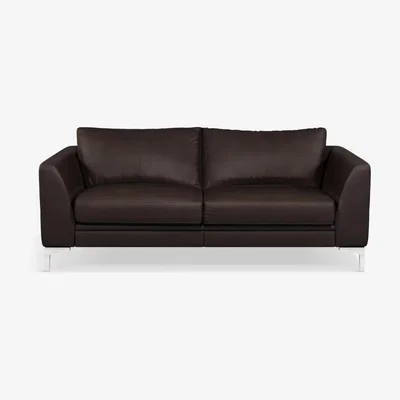 John Lewis John Lewis & Partners Belgrave Motion Large 3 Seater Leather Sofa with Footrest Mechanism, Metal Leg