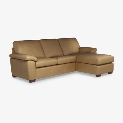 John Lewis John Lewis & Partners Camden RHF Storage Chaise End Leather Sofa Bed, Dark Leg