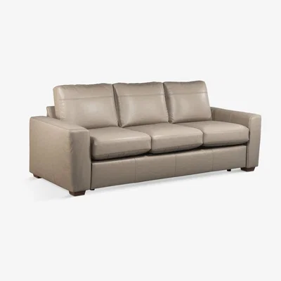 John Lewis John Lewis & Partners Oliver Grand 4 Seater Leather Sofa, Dark Leg