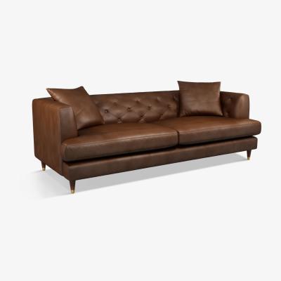 John Lewis John Lewis & Partners Chester Grand 4 Seater Leather Sofa, Dark Leg