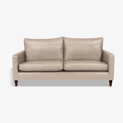 John Lewis John Lewis & Partners Bailey Large 3 Seater Leather Sofa, Dark Leg