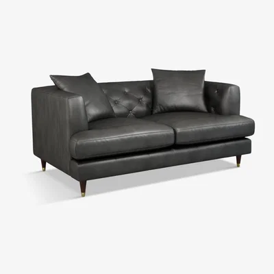 John Lewis John Lewis & Partners Chester Medium 2 Seater Leather Sofa, Dark Leg