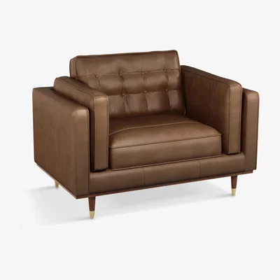 John Lewis John Lewis & Partners + Swoon Lyon Leather Loveseat