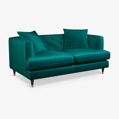 John Lewis John Lewis & Partners Chester Medium 2 Seater Sofa, Dark Leg with Gold Tip, Harriet Teal