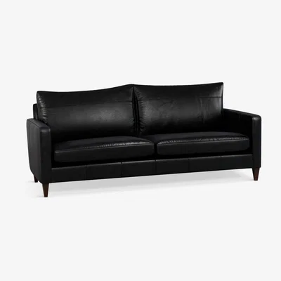John Lewis John Lewis & Partners Bailey Grand 4 Seater Leather Sofa, Dark Leg