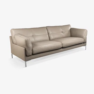 John Lewis John Lewis & Partners Java II Grand 4 Seater Leather Sofa, Metal Leg