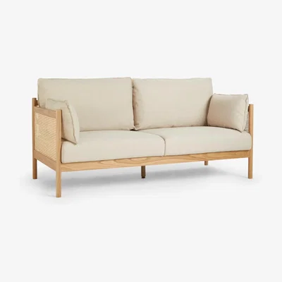 John Lewis John Lewis Recoup Medium 2 Seater Sofa, Light Wood Frame, Natural Weave