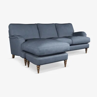 John Lewis John Lewis & Partners Otley Grand 4 Seater LHF Chaise End Leather Sofa, Dark Leg