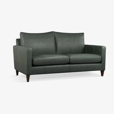 John Lewis John Lewis & Partners Bailey Medium 2 Seater Leather Sofa, Dark Leg